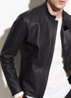 Vince Leather Caf Racer Jacket