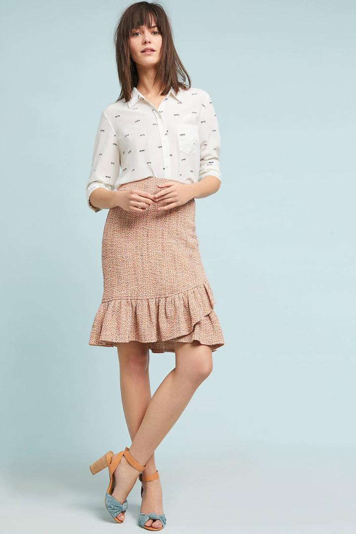 Samantha Dru Wrapped Tweed Skirt