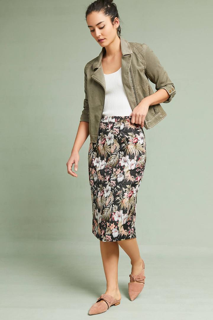 Isla Maude Jardin Jacquard Pencil Skirt