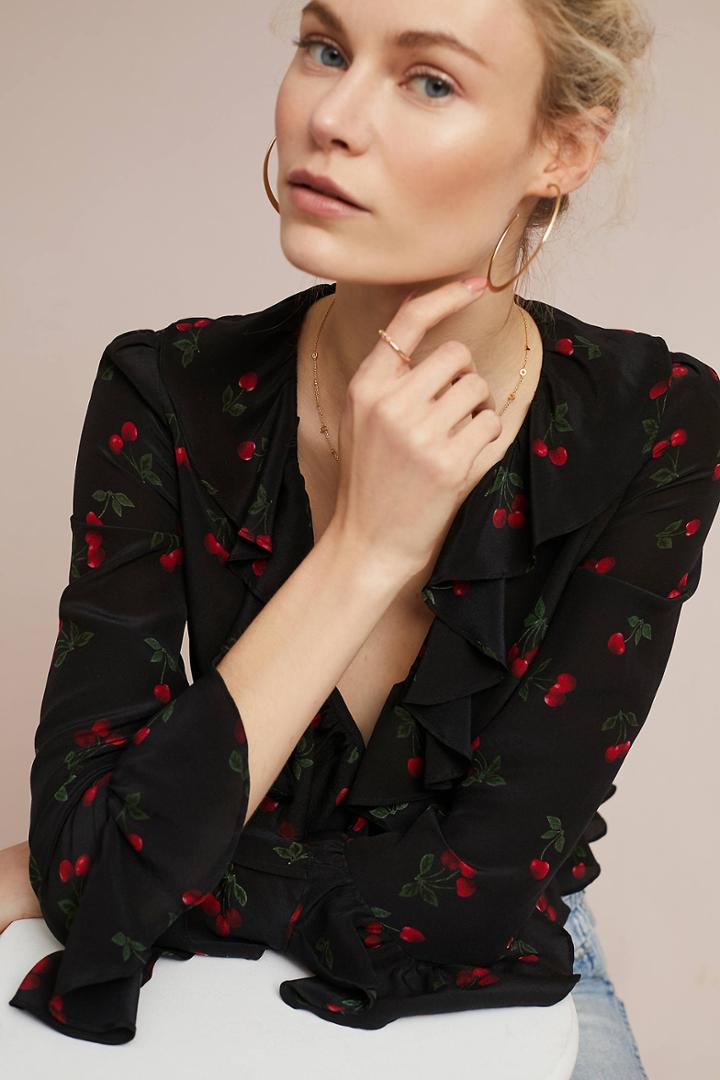 The Kooples Cherry Silk Blouse