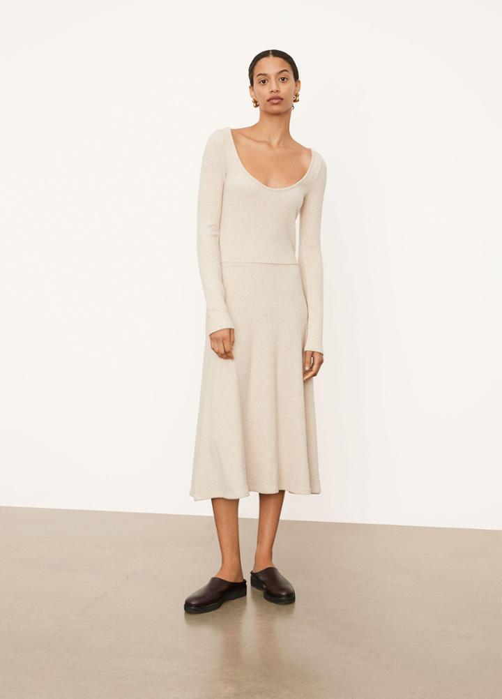 Vince Rib Scoop Neck Dress