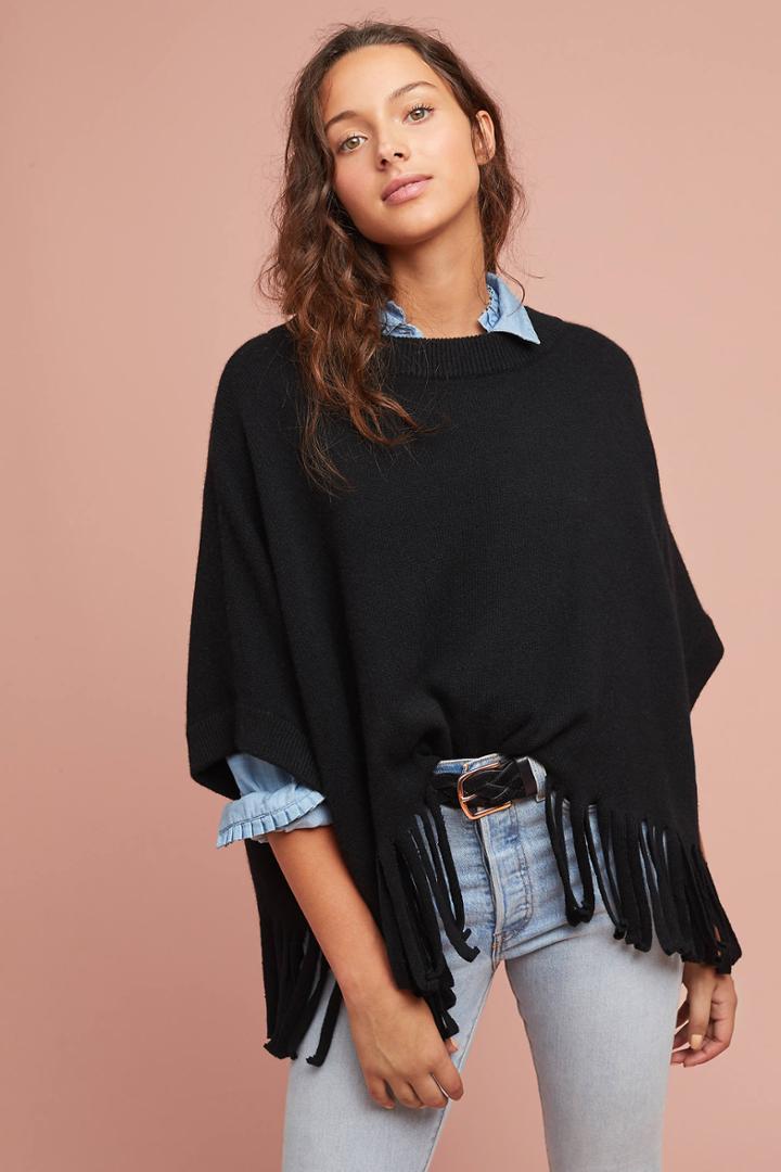 Piccolo New York Moshu Fringed Poncho