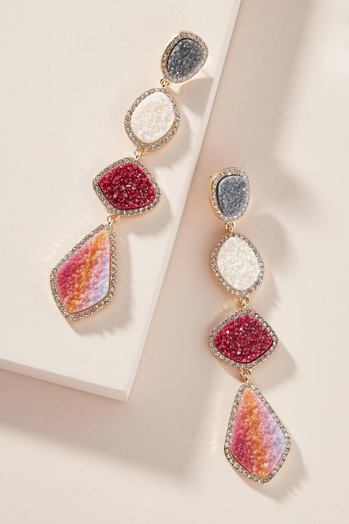 Baublebar Druzy Long Drop Earrings