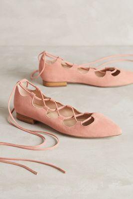 Billy Ella Lace-up Flats Blush
