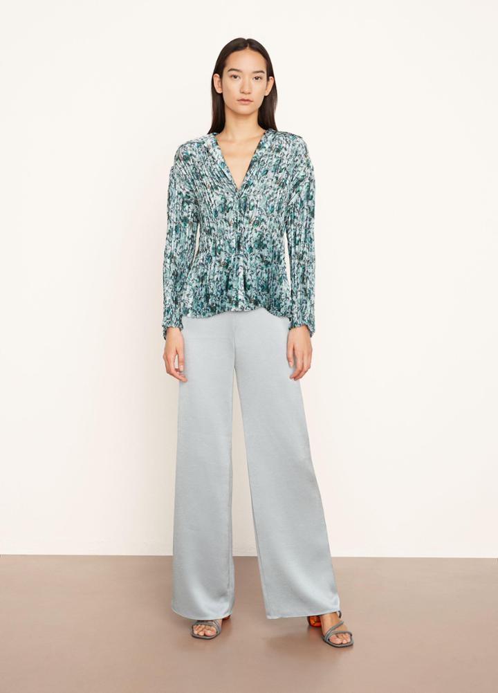 Vince Berry Blooms Pleated Blouse