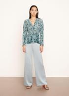 Vince Berry Blooms Pleated Blouse