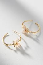 Anthropologie Floating Butterfly Hoop Earrings