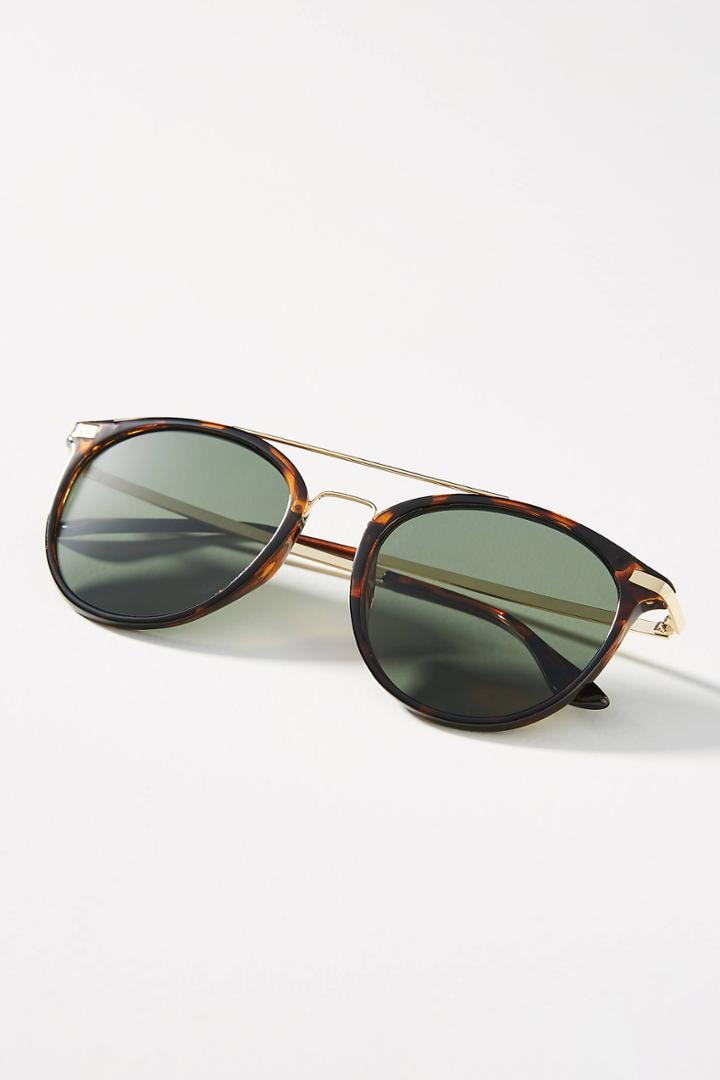 Anthropologie Marla Brow Bar Aviator Sunglasses
