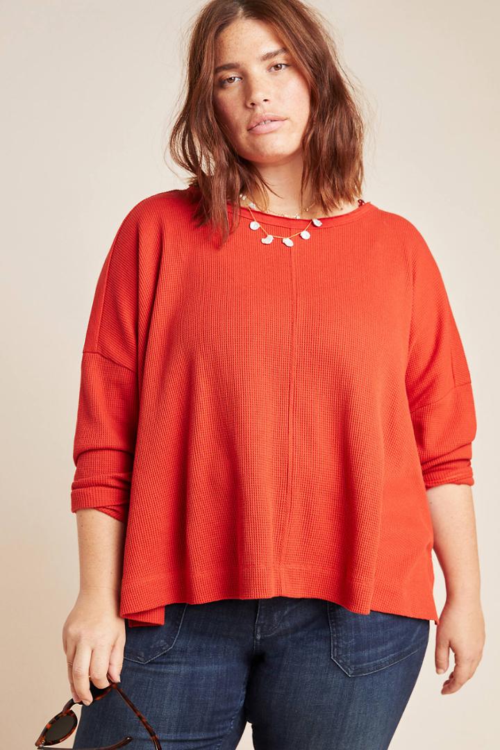 Anthropologie Nori Waffle Pullover