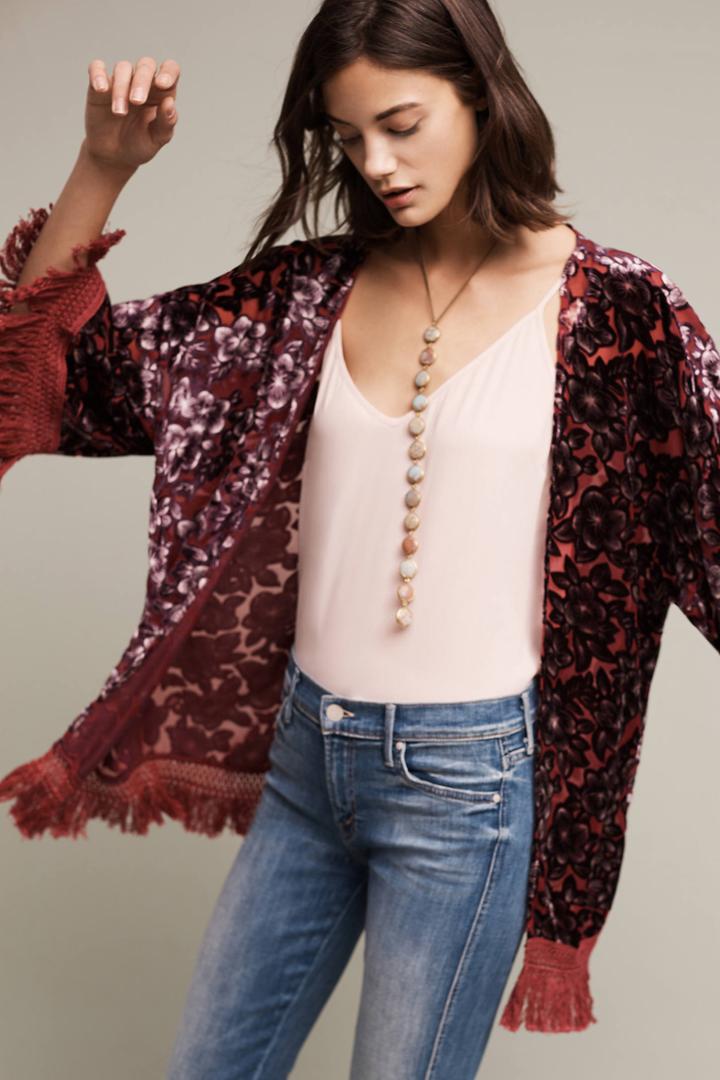 Anthropologie Marcie Velvet Kimono