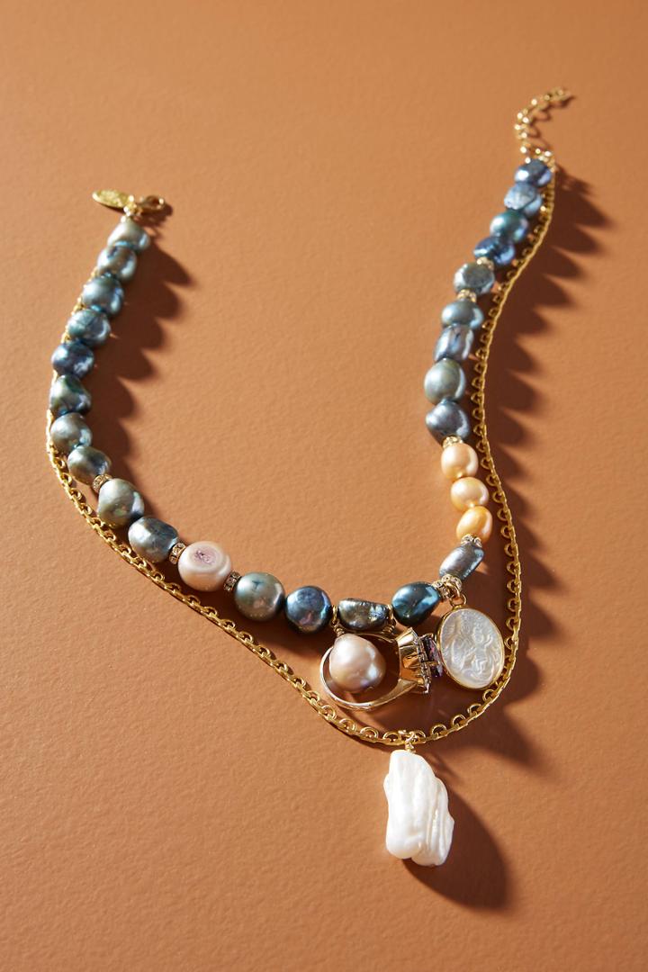 Katerina Psoma Pearl Charm Necklace