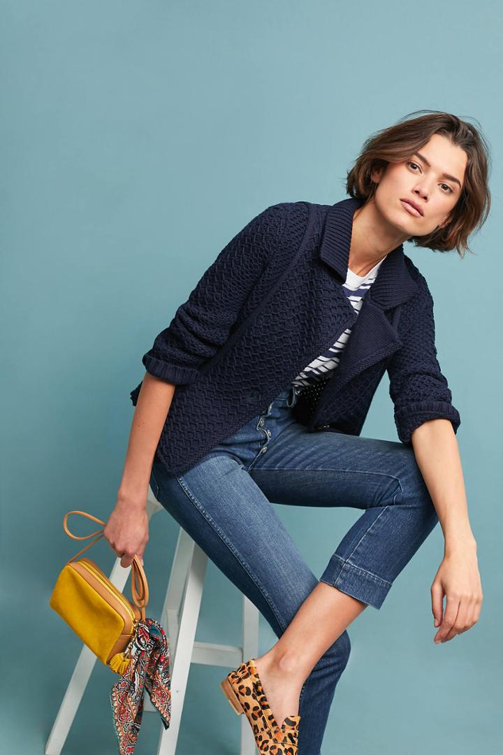 Maeve Cable-knit Blazer