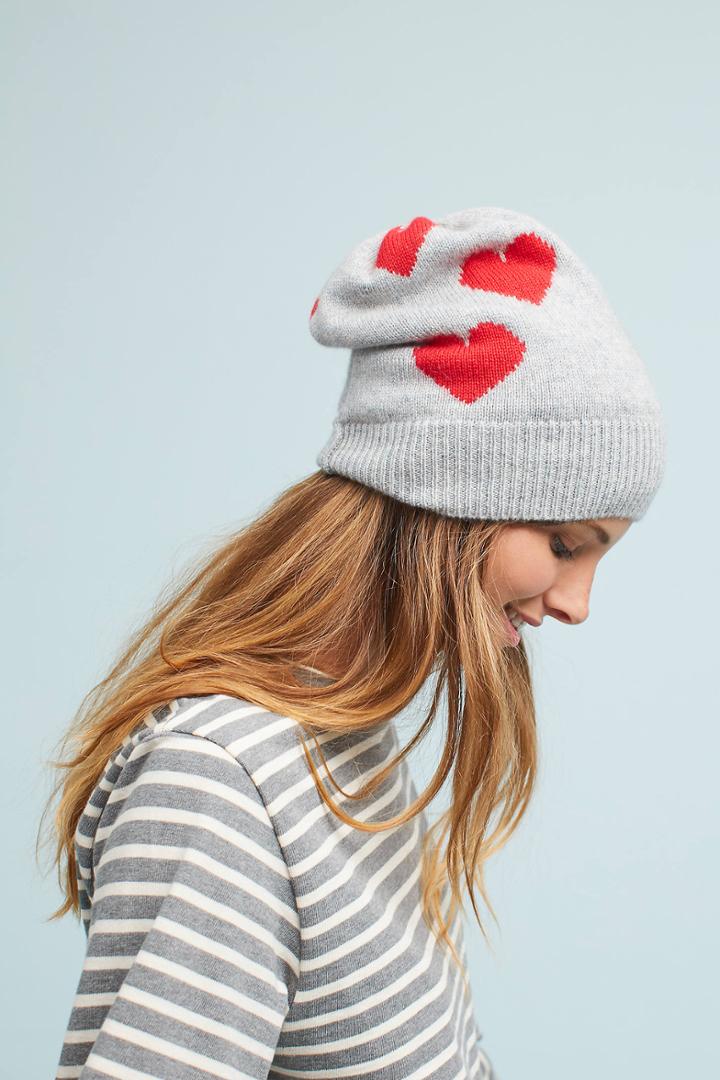 Rosie Sugden Heart Cashmere Beanie