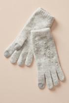 Anthropologie Pearled Grey Gloves
