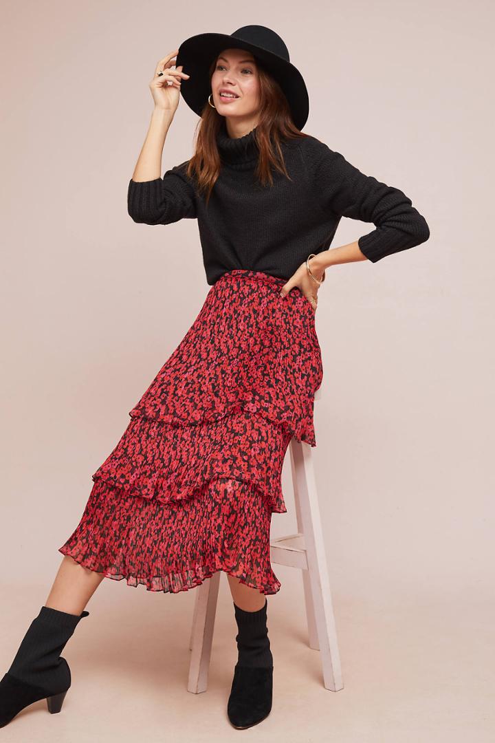 Traffic People Tiered Floral Skirt