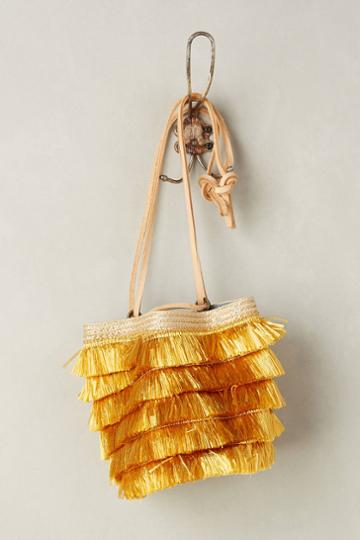 Bonamano & Ferrari Raffia Fringe Bucket Bag
