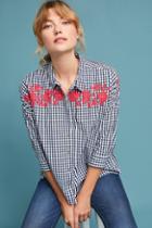 Seen Worn Kept Embroidered Gingham Blouse