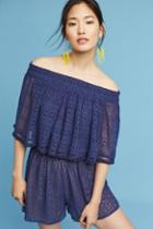 Ranna Gill Tiered Eyelet Off-the-shoulder Romper