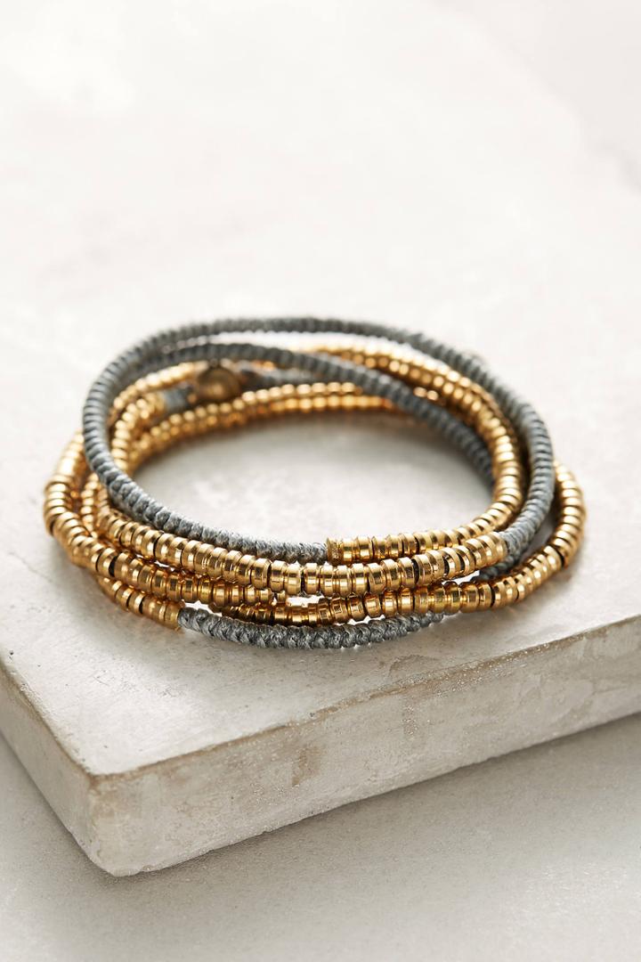 Anthropologie Slate Twisted Wrap Bracelet