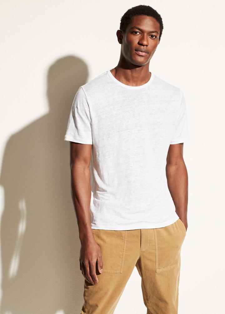 Vince Linen Jersey Short Sleeve Crew