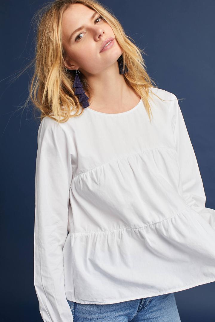 Velvet By Graham & Spencer Blaine Tiered Poplin Pullover