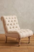 Anthropologie Linen Orianna Slipper Chair