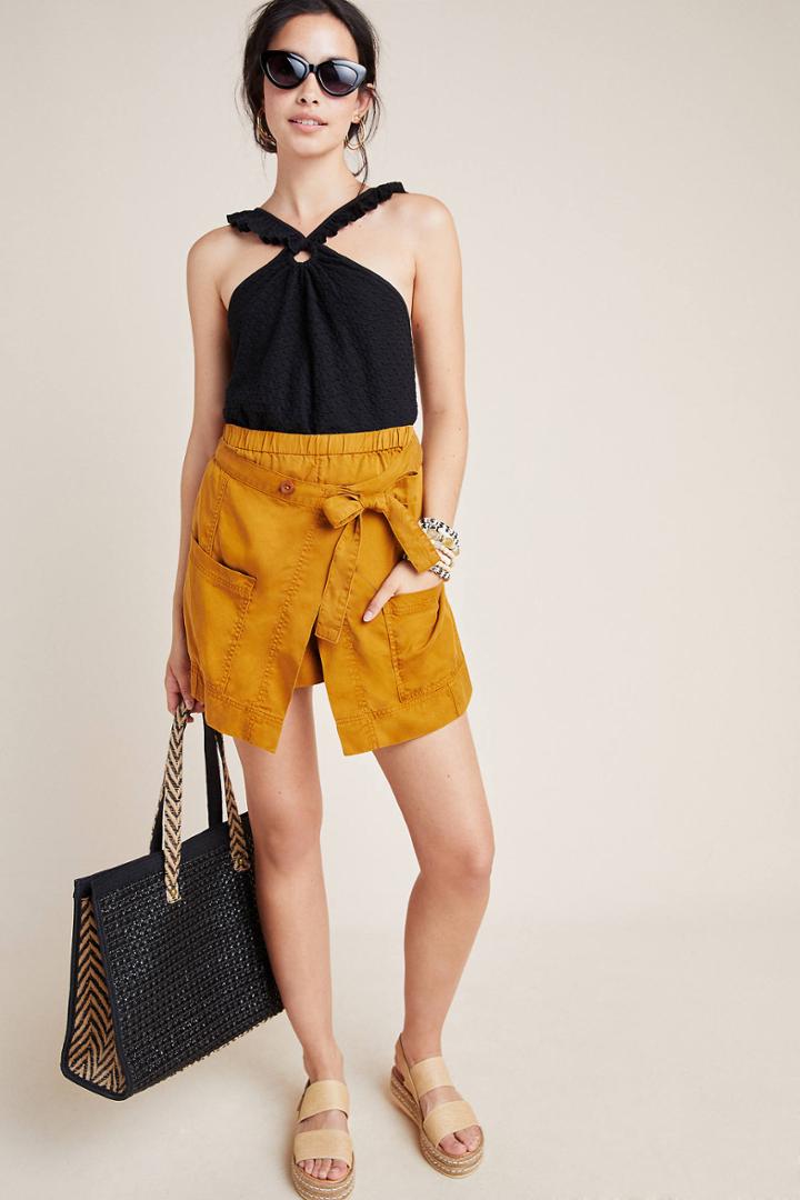 Anthropologie Casey Wrap Utility Skort