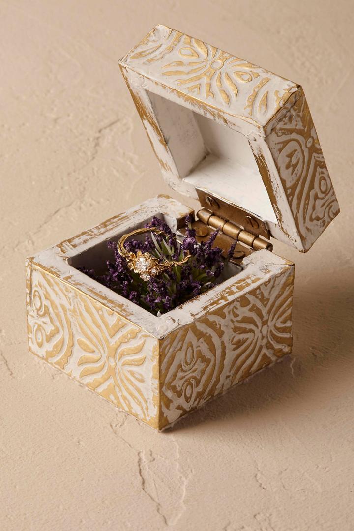 Anthropologie Gilded Garden Ring Box