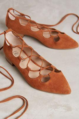 Billy Ella Lace-up Flats Brown