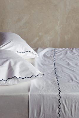 Peacock Alley Calypso Sheet Navy Queen Flat Bedding