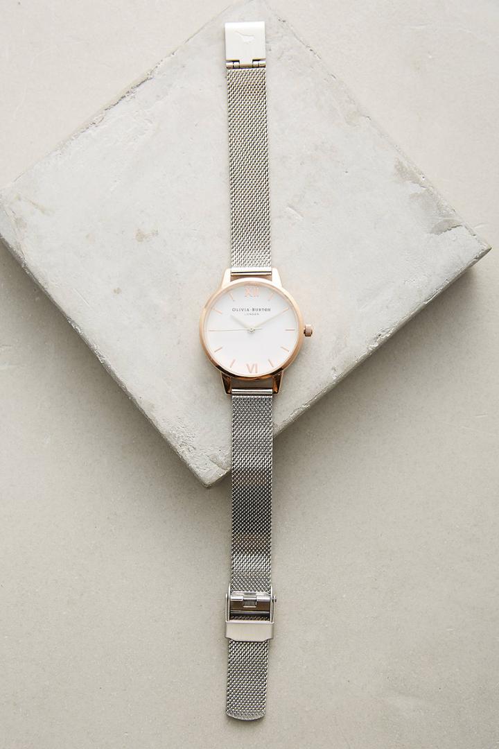 Olivia Burton York Silver Mesh Watch