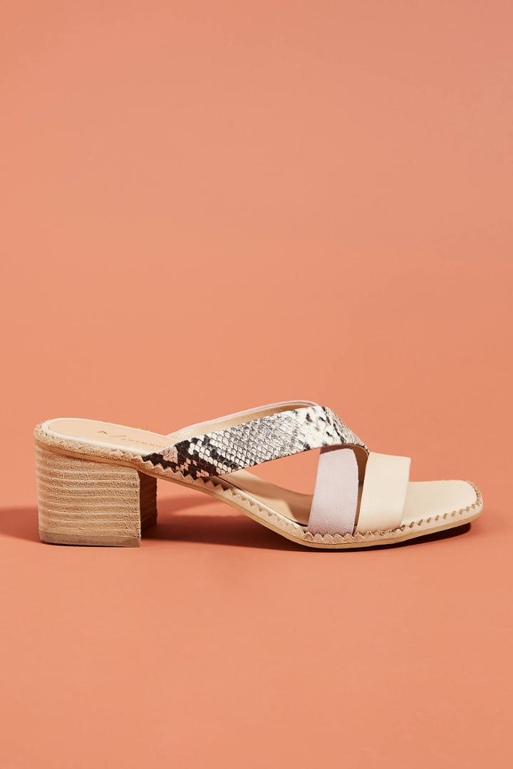 Anthropologie Mackenzie Heeled Slide Sandals