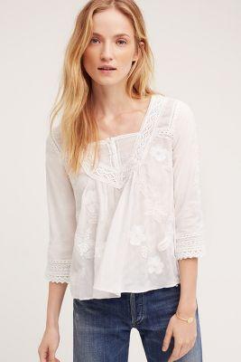 Vanessa Virginia Collaged Lace Top