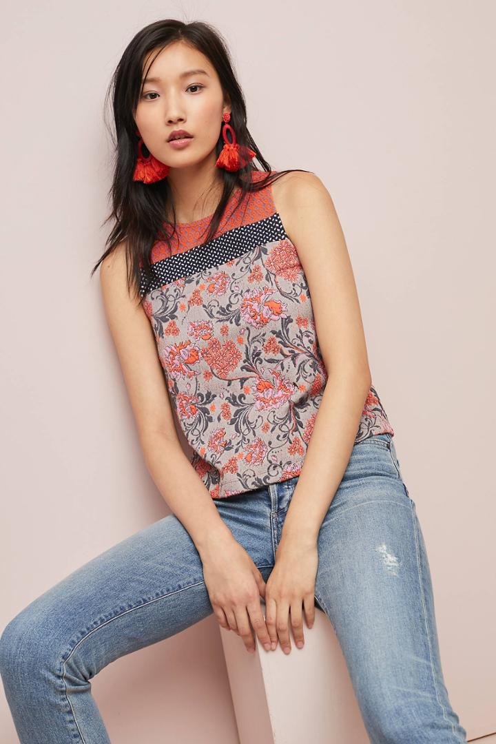 Meadow Rue Poppy Jacquard Tank
