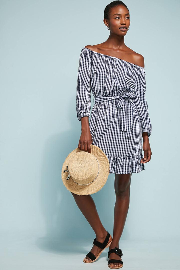 Seafolly Gingham Off-the-shoulder Dress