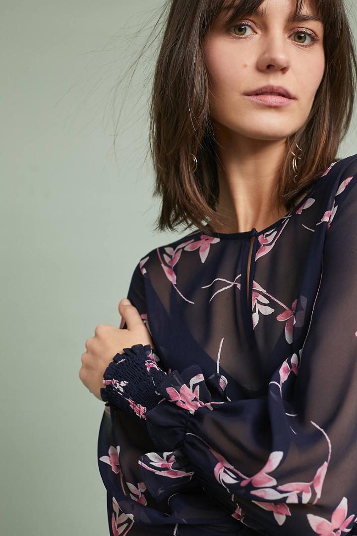 Shoshanna Cherry Blossom Silk Top