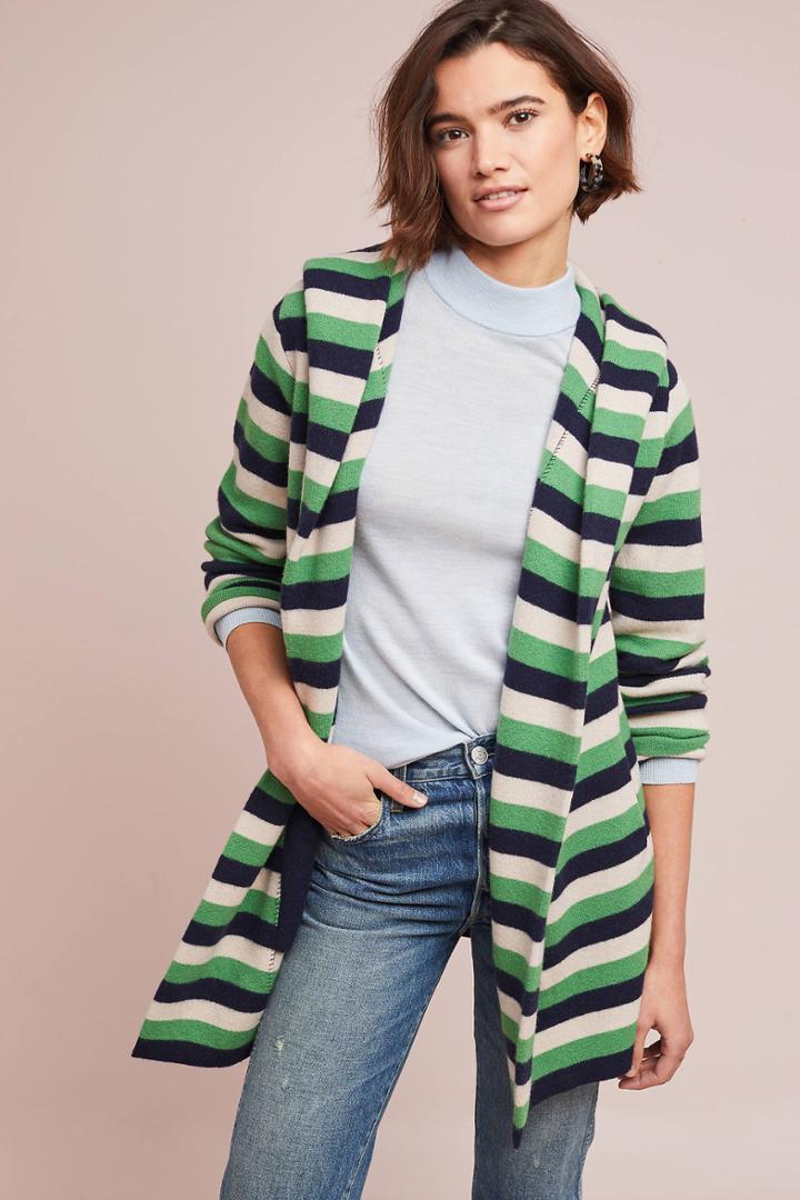 Field Flower Regina Striped Sweater Coat