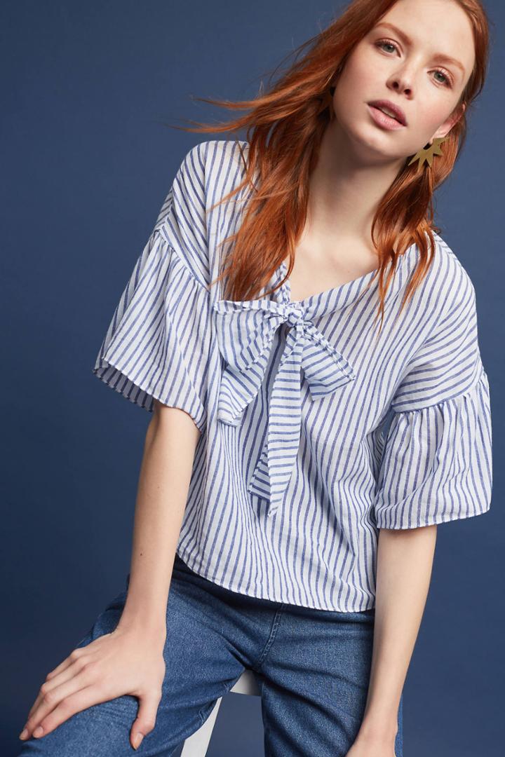Eri + Ali Addie Tie-neck Blouse