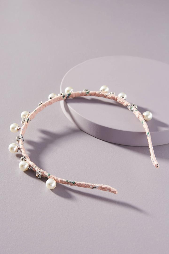 Anthropologie Harlowe Faux Pearl Headband