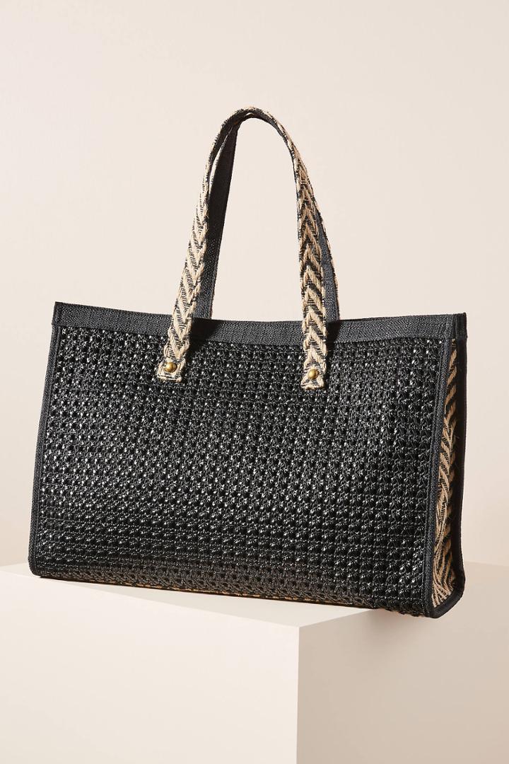 Anthropologie Cora Raffia Tote Bag