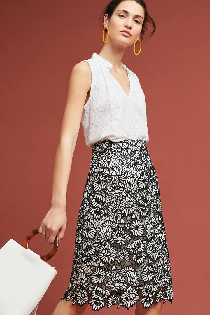 Sunday In Brooklyn Nova Lace Pencil Skirt