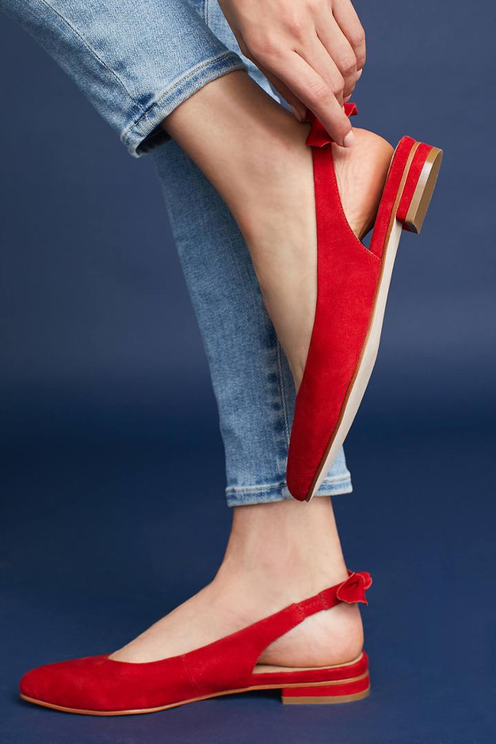 Anthropologie Bow-tied Slingback Flats