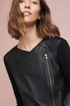 Michael Stars Leather Contrast Moto Jacket
