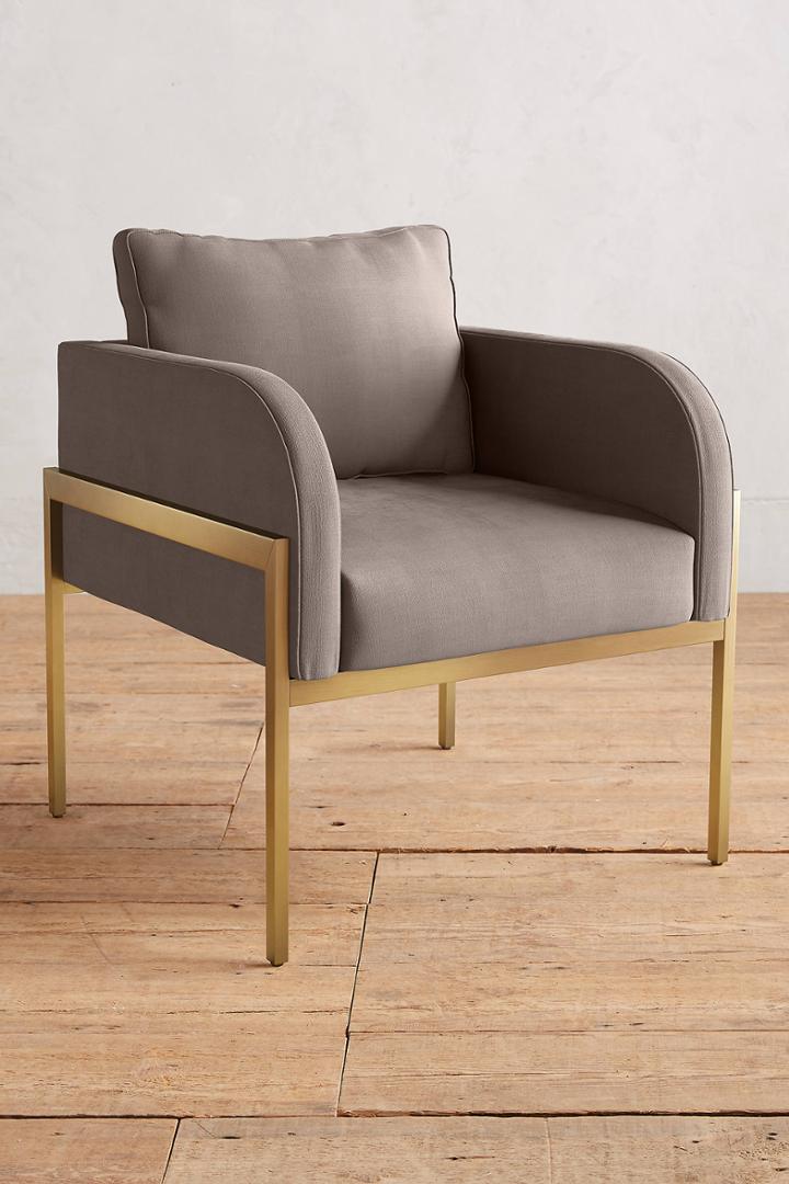 Anthropologie Belgian Linen Ardmore Chair