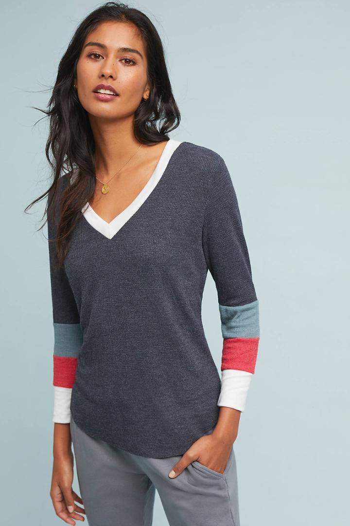 Wildfox Blocked Leroy V-neck Tee
