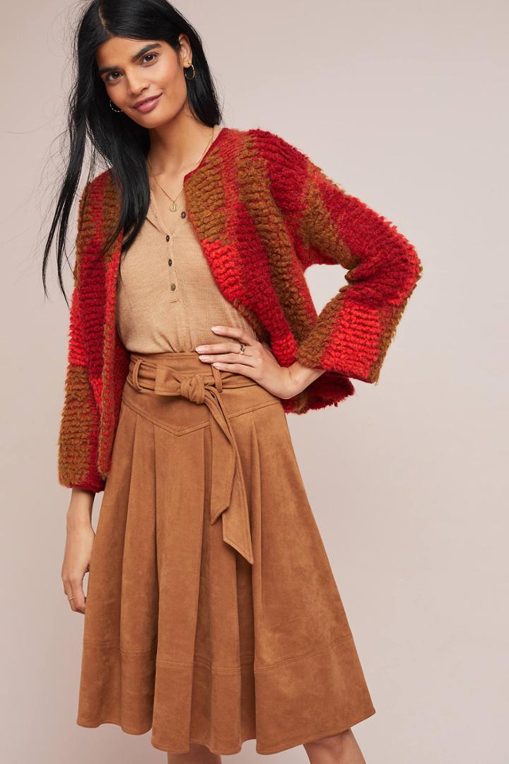 Akemi + Kin Faux Suede A-line Skirt