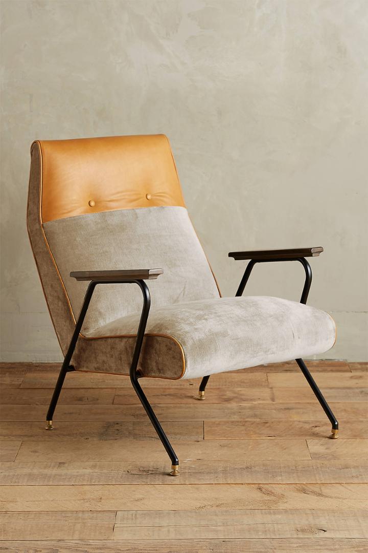 Anthropologie Slub Velvet Quentin Chair