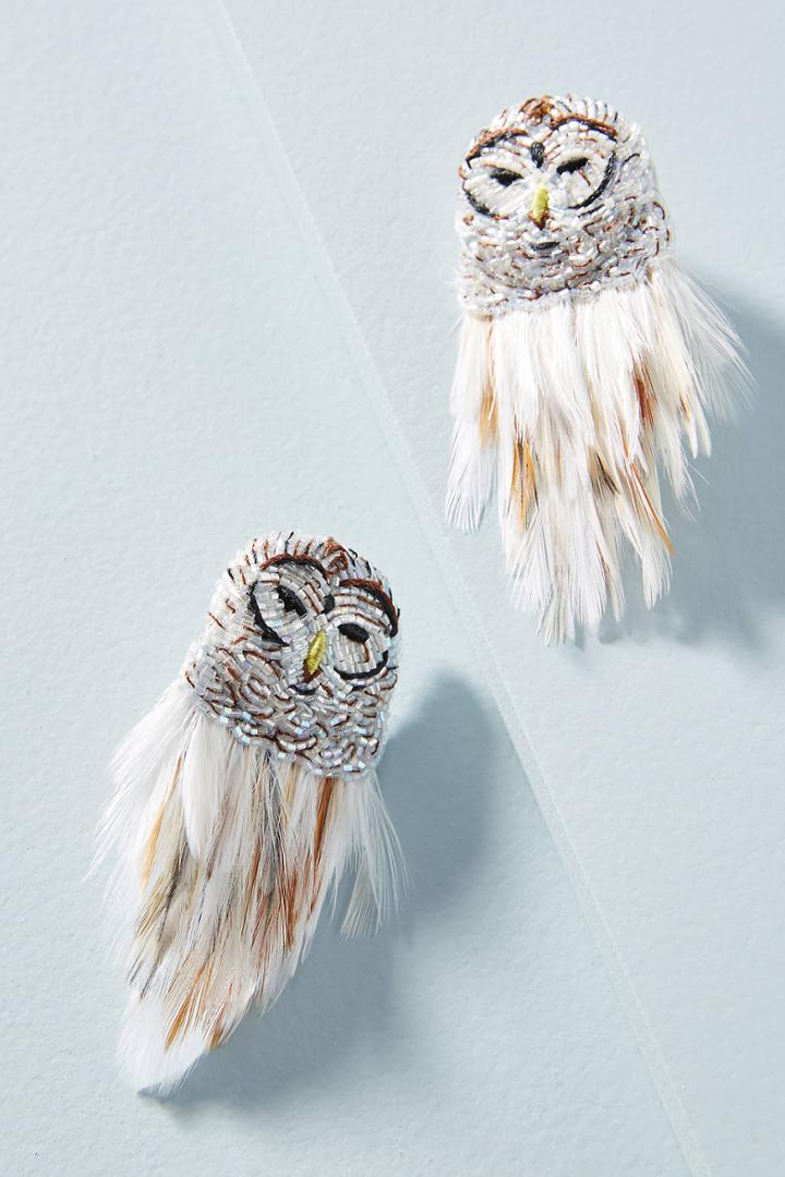Mignonne Gavigan White Owl Earrings