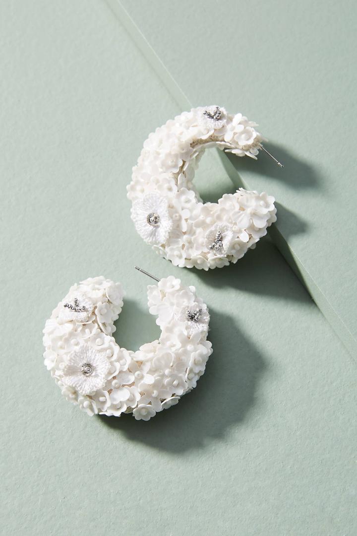 Sachin + Babi Fleur Beaded Hoop Earrings