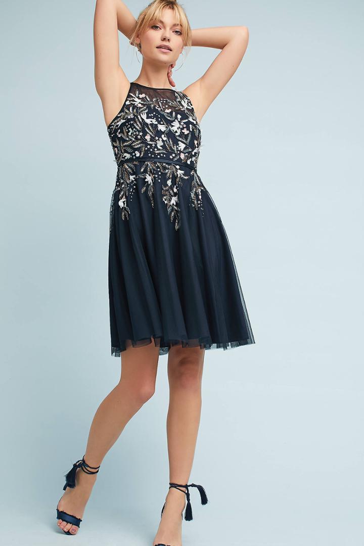 Alexia Ardmor Embroidered Tulle Party Dress